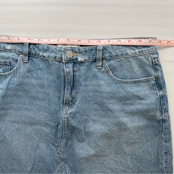 Jeanswest Women’s Mini Denim Skirt A-Line High Waist Distressed Blue Size 16 - Picture 11 of 12